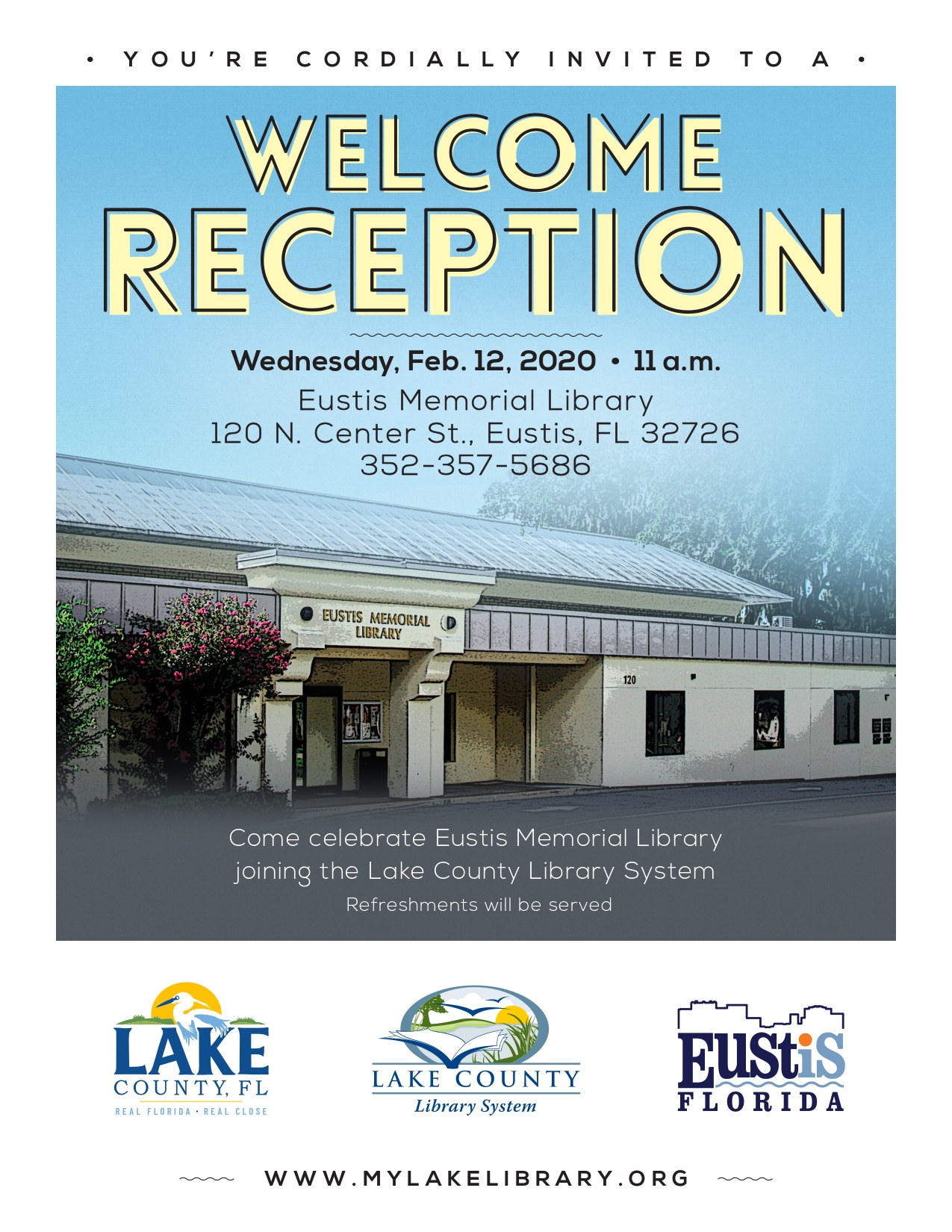 Welcome reception at the Eustis Memorial Library